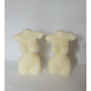 Woman Torso Candle Set of 2 Figural